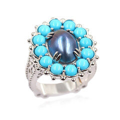Mabe-Perlen-Silberring (Dallas Prince Designs)