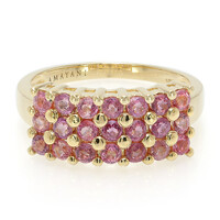 Nicht erhitzter Padparadscha-Saphir-Goldring (AMAYANI)