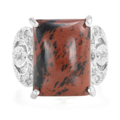 Mahagoni-Obsidian-Silberring
