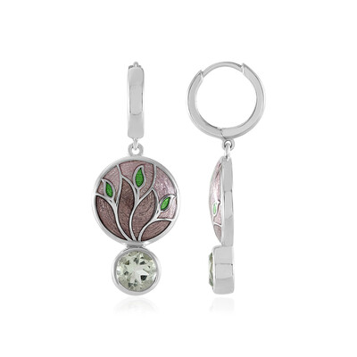Grüner Amethyst-Silberohrringe (Adela Silber)