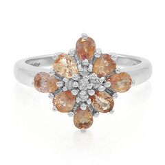 Nicht erhitzter Padparadscha-Saphir-Goldring