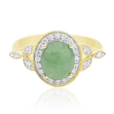 Edelgrüner Jadeit-Goldring (Annette)