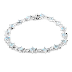 Himmelblauer Topas-Silberarmband