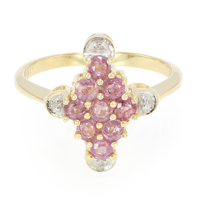 Nicht erhitzter Padparadscha-Saphir-Goldring (AMAYANI)