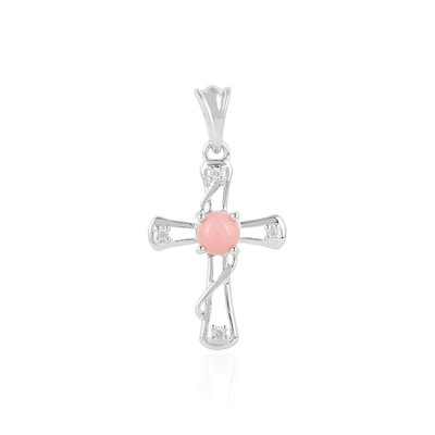 Pinkfarbener Opal-Silberanhänger