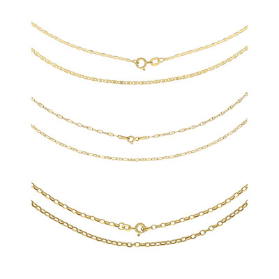 Goldhalsketten-Set, 3teilig, 45 cm