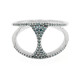 Blauer Diamant-Silberring