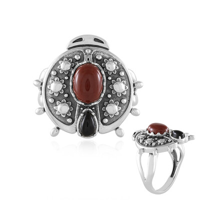 Roter Jaspis-Silberring (Desert Chic)