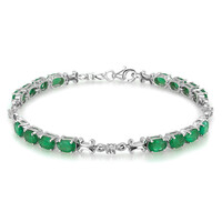Sambia-Smaragd-Silberarmband