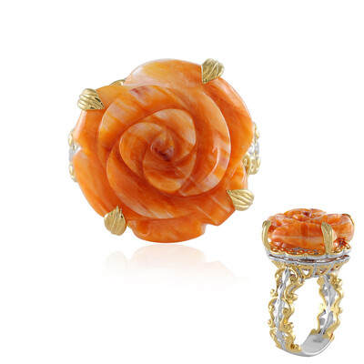 Orange Stachelauster-Silberring (Gems en Vogue)