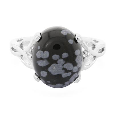 Schneeflocken-Obsidian-Silberring