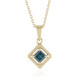 Blauer I3 Diamant-Silberhalskette