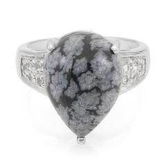 Schneeflocken-Obsidian-Silberring