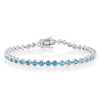 Neonblauer Apatit-Silberarmband