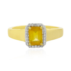 Gelber Madagaskar-Saphir-Silberring