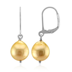 Goldene Kabira-Südseeperlen-Silberohrringe (TPC)