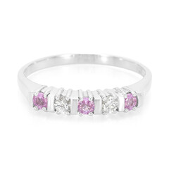 Pinkfarbener Ceylon-Saphir-Silberring