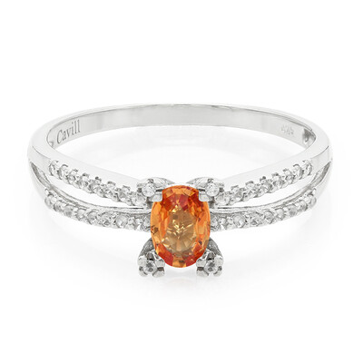 Padparadscha-Saphir-Silberring