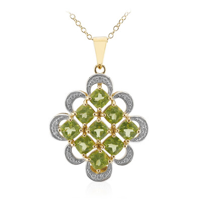 Burmesischer Peridot-Silberhalskette