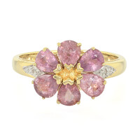 Nicht erhitzter Padparadscha-Saphir-Goldring (AMAYANI)