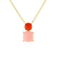 Pinkfarbener Opal-Silbercollier