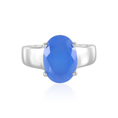 Blauer Chalzedon-Silberring