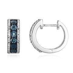Blauer I3 Diamant-Silberohrringe