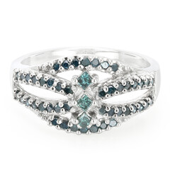 Fancy-Diamant-Silberring