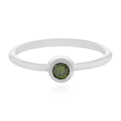 Grüner Diamant-Silberring