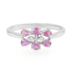 Pinkfarbener Ceylon-Saphir-Silberring