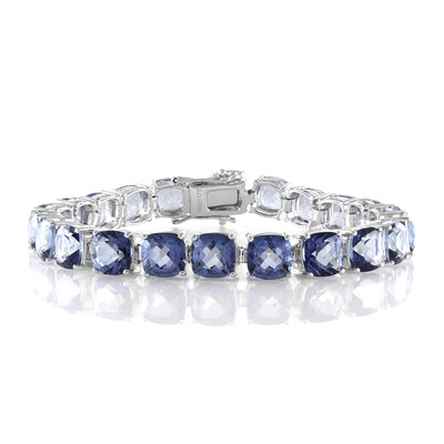 Blauer Mystik-Quarz-Silberarmband
