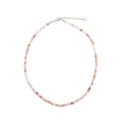 Pinkfarbener Opal-Silberhalskette