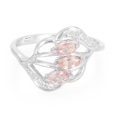 Padparadscha-Saphir-Silberring