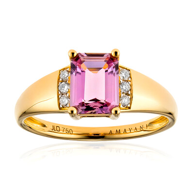 Pinkfarbener Diaspor-Goldring (AMAYANI)