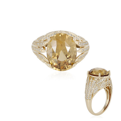Gelber Zirkon-Goldring (de Melo)