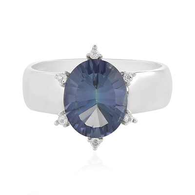 Blauer Mystik-Quarz-Silberring