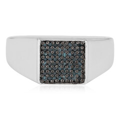 Blauer I3 Diamant-Silberring