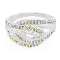 Fancy-Diamant-Silberring