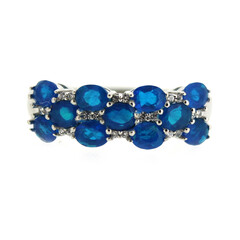 Neonblauer Opal-Silberring