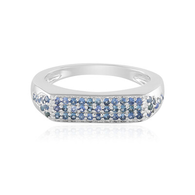 Blauer Saphir-Silberring