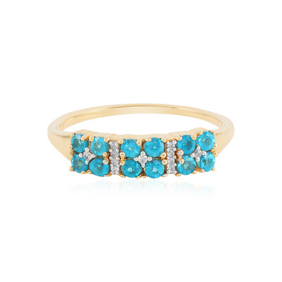 Neonblauer Apatit-Silberring