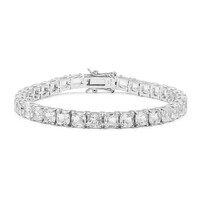 Weißer Topas-Silberarmband