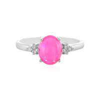 Äthiopischer Pinkfarbener Opal-Silberring