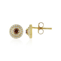 I3 Cognac-Diamant-Silberohrringe