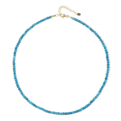 Neonblauer Apatit-Silberhalskette