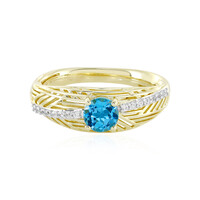 Schweizblauer Topas-Goldring (Ornaments by de Melo)