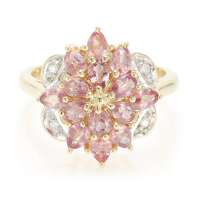 Nicht erhitzter Padparadscha-Saphir-Goldring (AMAYANI)