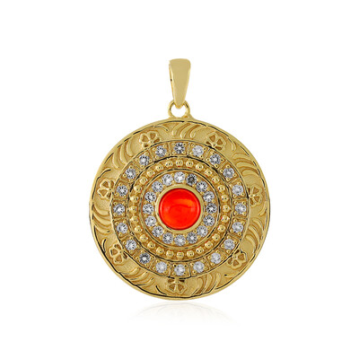 Äthiopischer Roter Opal-Silberanhänger