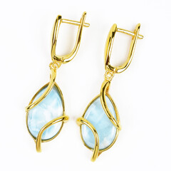 Larimar-Silberohrringe