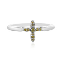 Gelber I2 Diamant-Silberring